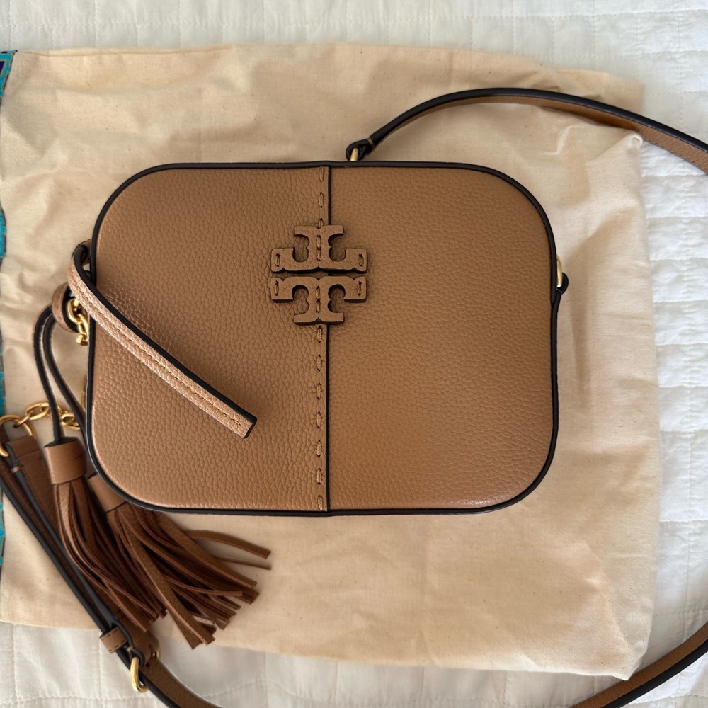 Tory Burch McGraw Camel Crossbody Bag